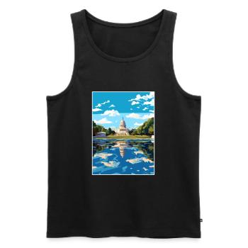 Ulysses S Grant Memorial Vintage Travel Poster WPA - Débardeur bio Premium Homme - noir - Devant - AI Model Male 178 light (178cm)