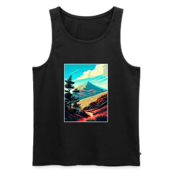 Mont Tamalpais Californie Vintage affiche de voyage - Débardeur bio Premium Homme - noir - Devant - Michal (187cm)
