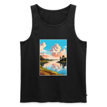 Toledo Bend Reservoir Texas Vintage Reiseposter - Männer Premium Bio Tank Top - Schwarz - Vorne - Michal (187cm)