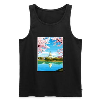 Washington Dc United States Vintage Travel Poster - Men's Premium Organic Tank Top - black - Front - Michal (187cm)