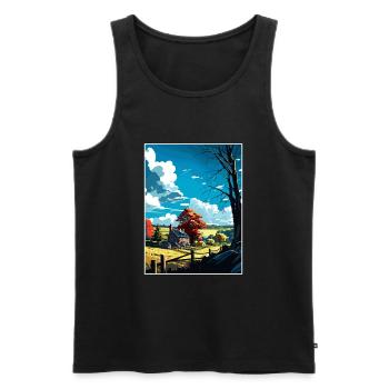 Chester County Pennsylvanie Affiche de voyage vintage - Débardeur bio Premium Homme - noir - Devant - Michal (187cm)