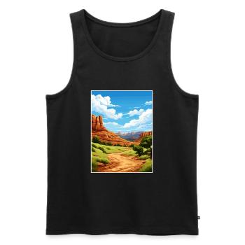 East Canyon State Park Utah Affiche de voyage Vintage - Débardeur bio Premium Homme - noir - Devant - AI Model Male 178 light (178cm)