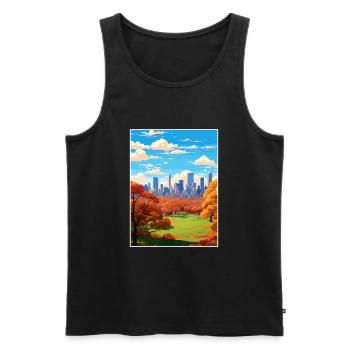 Central Park New York State Vintage-Reiseposter - Männer Premium Bio Tank Top - Schwarz - Vorne - Michal (187cm)