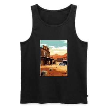 Goldfield Ghost Town Nevada Vintage Travel Poster - Men's Premium Organic Tank Top - black - Front - AI Model Male 178 light (178cm)