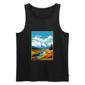 Denali Nationalpark Alaska Vintage Reiseposter - Männer Premium Bio Tank Top - Schwarz - Vorne - Michal (187cm)