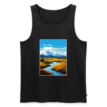 Denali Nationalpark Alaska Vintage Reiseposter - Männer Premium Bio Tank Top - Schwarz - Vorne - Michal (187cm)