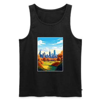 Central Park New York State Vintage-Reiseposter - Männer Premium Bio Tank Top - Schwarz - Vorne - Michal (187cm)