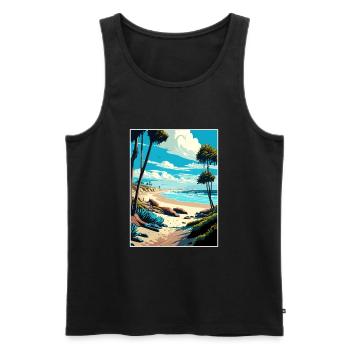 Salt Creek Beach Kalifornien Vintage Reiseposter - Männer Premium Bio Tank Top - Schwarz - Vorne - Michal (187cm)