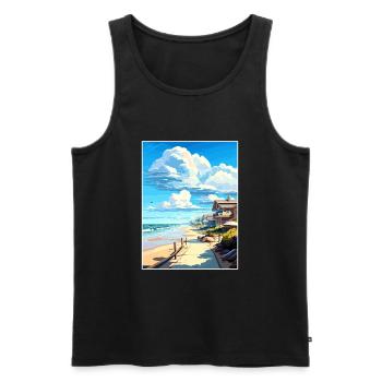Salt Creek Beach Kalifornien Vintage Reiseposter - Männer Premium Bio Tank Top - Schwarz - Vorne - Michal (187cm)