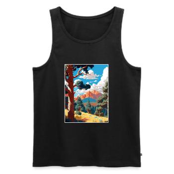 Coconino National Forest Arizona Reiseposter - Männer Premium Bio Tank Top - Schwarz - Vorne - AI Model Male 178 light (178cm)
