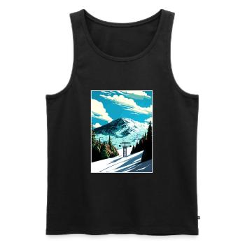 Whiteface Mountain New York State Travel Poster - Men's Premium Organic Tank Top - black - Front - AI Model Male 178 light (178cm)
