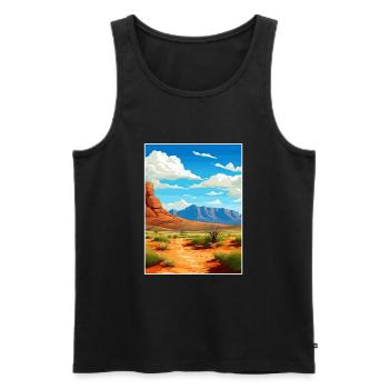 Guadalupe Mountains Nationalpark Reiseplakat - Männer Premium Bio Tank Top - Schwarz - Vorne - AI Model Male 178 light (178cm)
