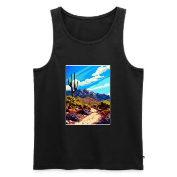 Catalina State Park Arizona Vintage Reiseposter - Männer Premium Bio Tank Top - Schwarz - Vorne - AI Model Male 178 light (178cm)