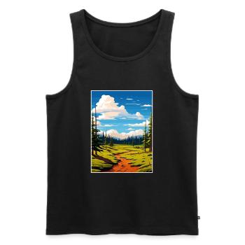Parc national de Fishlake Utah Vintage affiche de voyage - Débardeur bio Premium Homme - noir - Devant - AI Model Male 178 light (178cm)