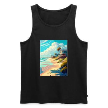 Salt Creek Beach Kalifornien Vintage Reiseposter - Männer Premium Bio Tank Top - Schwarz - Vorne - Michal (187cm)