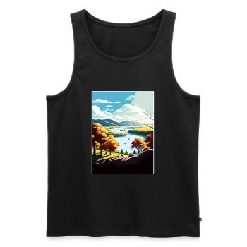 Hudson Valley New York State Vintage Reiseposter - Männer Premium Bio Tank Top - Schwarz - Vorne - AI Model Male 178 light (178cm)