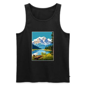 Jasper National Park Kanada Vintage Reiseposter - Männer Premium Bio Tank Top - Schwarz - Vorne - AI Model Male 178 light (178cm)