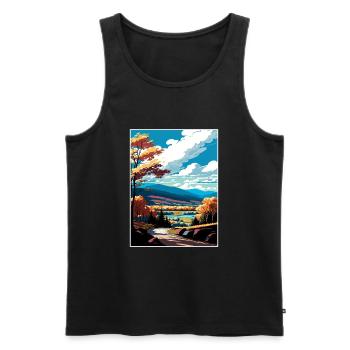 The Catskills New York State Vintage Travel Poster - Men's Premium Organic Tank Top - black - Front - AI Model Male 178 light (178cm)