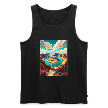 Horseshoe Bend National Park Vintage Travel Poster - Men's Premium Organic Tank Top - black - Front - Michal (187cm)