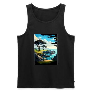 Cypress Point Club Kalifornien Reiseposter - Männer Premium Bio Tank Top - Schwarz - Vorne - Michal (187cm)
