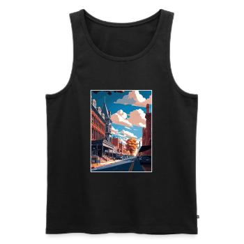 Lancaster County Pennsylvania Reiseposter - Männer Premium Bio Tank Top - Schwarz - Vorne - AI Model Male 178 light (178cm)