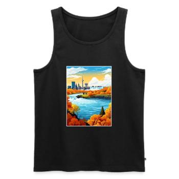 Niagara Falls New York State Vintage-Reiseposter - Männer Premium Bio Tank Top - Schwarz - Vorne - AI Model Male 178 light (178cm)