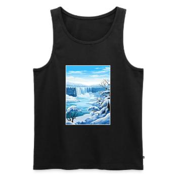 Niagara Falls New York State Vintage-Reiseposter - Männer Premium Bio Tank Top - Schwarz - Vorne - AI Model Male 178 light (178cm)