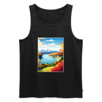 Niagara Falls New York State Vintage-Reiseposter - Männer Premium Bio Tank Top - Schwarz - Vorne - AI Model Male 178 light (178cm)