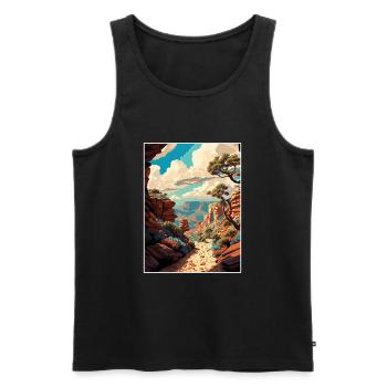 Bright Angel Trail Californie affiche de voyage - Débardeur bio Premium Homme - noir - Devant - Michal (187cm)