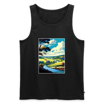Brandywine Valley Pennsylvanie affiche de voyage - Débardeur bio Premium Homme - noir - Devant - Michal (187cm)