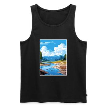 Hot Springs National Park Vintage Travel Poster - Men's Premium Organic Tank Top - black - Front - Michal (187cm)