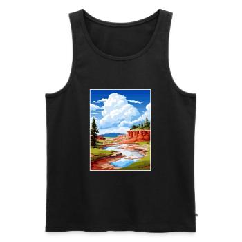 Hot Springs National Park Vintage Travel Poster - Men's Premium Organic Tank Top - black - Front - Michal (187cm)
