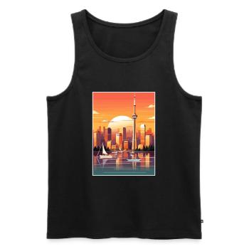 Toronto Canada décoration Vintage affiche de voyage - Débardeur bio Premium Homme - noir - Devant - Michal (187cm)