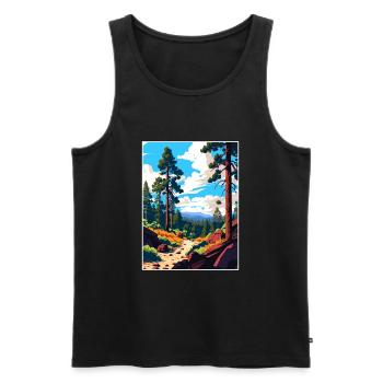 Cleveland National Forest Vintage Reiseposter - Männer Premium Bio Tank Top - Schwarz - Vorne - AI Model Male 178 light (178cm)