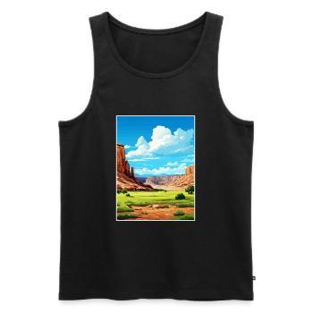 Capitol Reef National Park Vintage Reiseposter - Männer Premium Bio Tank Top - Schwarz - Vorne - AI Model Male 178 light (178cm)