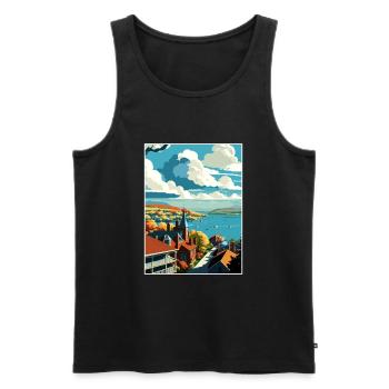 Canandaigua New York State Vintage Travel Poster - Men's Premium Organic Tank Top - black - Front - AI Model Male 178 light (178cm)