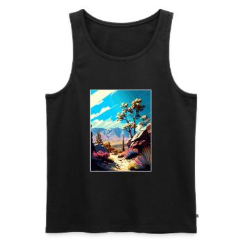 Los Padres National Forest Vintage Reiseposter - Männer Premium Bio Tank Top - Schwarz - Vorne - AI Model Male 178 light (178cm)