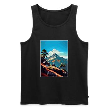 Mont Tamalpais Californie Vintage affiche de voyage - Débardeur bio Premium Homme - noir - Devant - Michal (187cm)