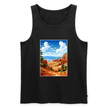 Parc national de Bryce Canyon Vintage voyage affiche - Débardeur bio Premium Homme - noir - Devant - AI Model Male 178 light (178cm)