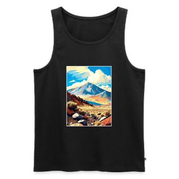 Mont Humphreys Californie Vintage affiche de voyage - Débardeur bio Premium Homme - noir - Devant - Michal (187cm)