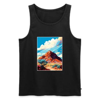 Camelback Mountain Arizona Vintage Travel Poster - Men's Premium Organic Tank Top - black - Front - Michal (187cm)
