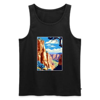 Colorado National Monument Vintage Reiseposter - Männer Premium Bio Tank Top - Schwarz - Vorne - AI Model Male 178 light (178cm)
