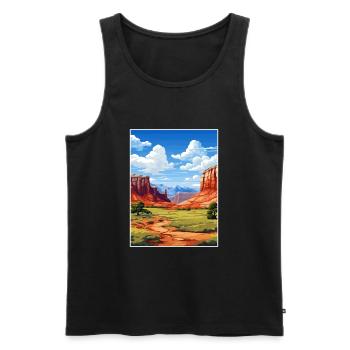 Capitol Reef National Park Vintage Reiseposter - Männer Premium Bio Tank Top - Schwarz - Vorne - AI Model Male 178 light (178cm)