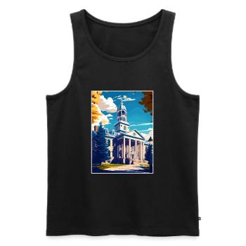 State College Pennsylvanie Vintage affiche de voyage - Débardeur bio Premium Homme - noir - Devant - Michal (187cm)