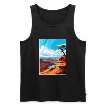 Dead Horse State Park Utah Vintage affiche de voyage - Débardeur bio Premium Homme - noir - Devant - AI Model Male 178 light (178cm)