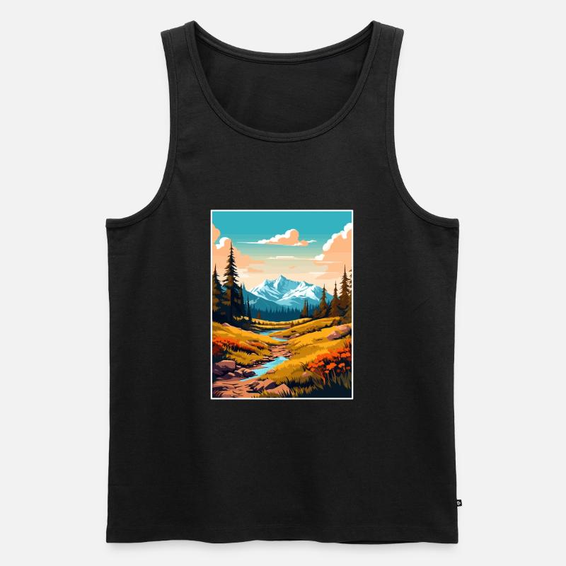 Mount Washington, New Hampshire Reiseposter - Männer Premium Bio Tank Top - Schwarz