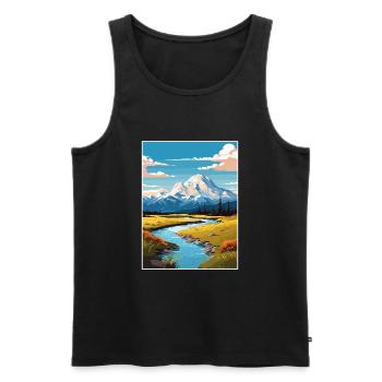 Wrangell Nationalpark Alaska Reiseposter - Männer Premium Bio Tank Top - Schwarz - Vorne - Michal (187cm)