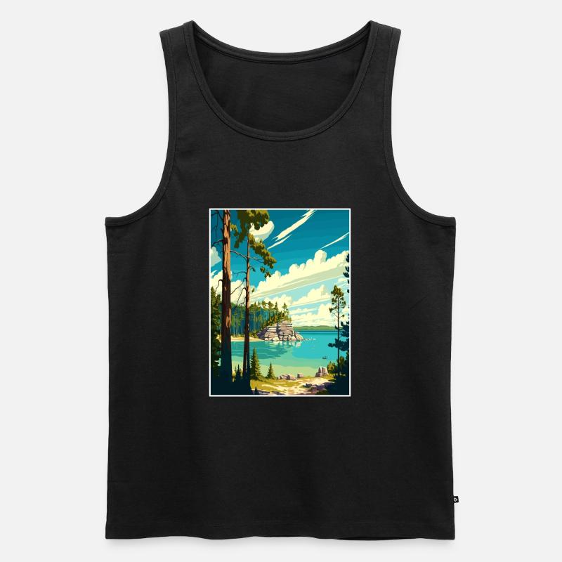 Peninsula State Park Wisconsin Reiseplakat - Männer Premium Bio Tank Top - Schwarz