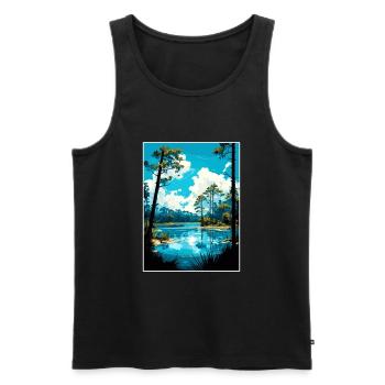 Blue Springs State Park Floride affiche de voyage - Débardeur bio Premium Homme - noir - Devant - Michal (187cm)