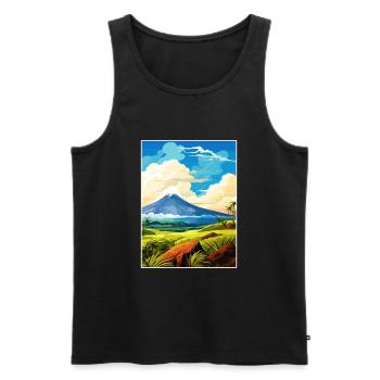 Hawai Vulkane Nationalpark Reiseposter - Männer Premium Bio Tank Top - Schwarz - Vorne - Michal (187cm)